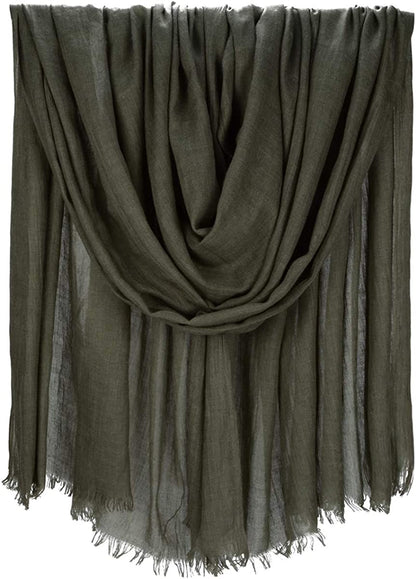 Iristide Women Summer Scarfs Large Long Lightweight Linen Beach Gauze Shawl Wrap 75”×43” Apparel & Accessories > Clothing Accessories > Scarves & Shawls Iristide Green  