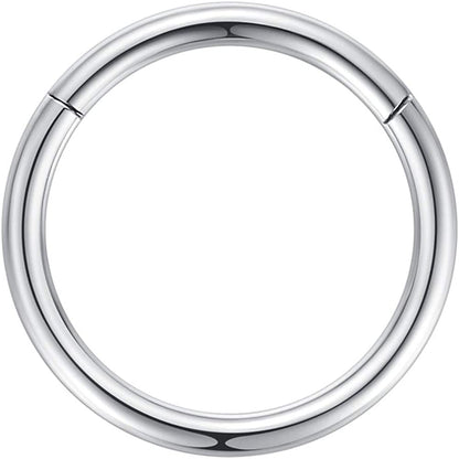 ORANGELOVE Hypoallergenic Nose Rings 20G 18G 16G 14G 12G 10G 8G 316L Surgical Steel Septum Jewelry Hinged Segment Ring Body Piercing Nose Hoop Lip Rings Nose Helix Cartilage Rook Earrings Apparel & Accessories > Jewelry > Rings ORANGELOVE 1pc 8g 16mm Silver  