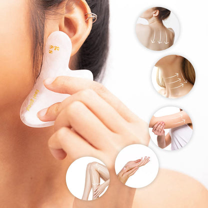 Rose Quartz Gua Sha Massage Tool - Guasha Tool for Face - Skincare Gua Sha Stone - Sculpting Jawline, Lymphatic Drainage, Depuffing, Massager - Face Gua Sha - Gusha Facial Tools for Scraping (Pink) Health & Beauty > Personal Care > Cosmetics > Cosmetic Tools > Skin Care Tools Grace & Stella   