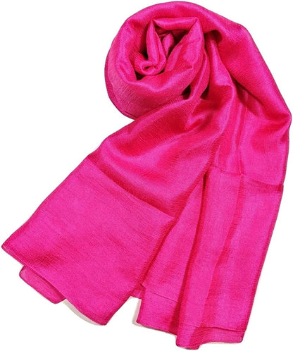 Shanlin Solid Color Silk Feel Long Scarves Apparel & Accessories > Clothing Accessories > Scarves & Shawls Shanlin Cerise Pink  