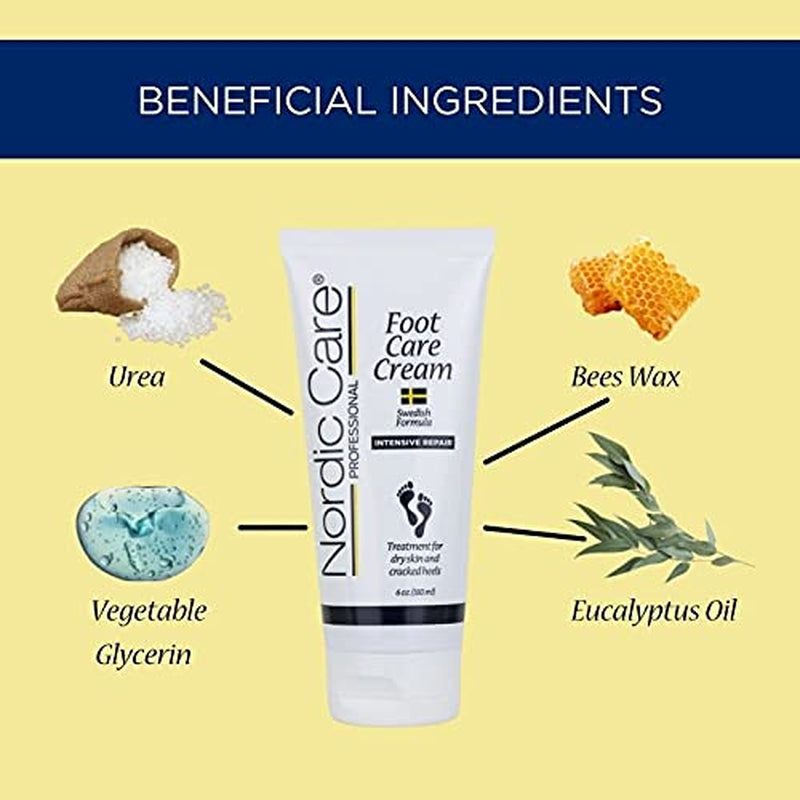 Nordic Care Foot Care Cream 6 Ounces. (Pack of 2) plus Hand Cream. Hydrates and Treats Severely Cracked Heels. Health & Beauty > Personal Care > Foot Care Nordic Care   