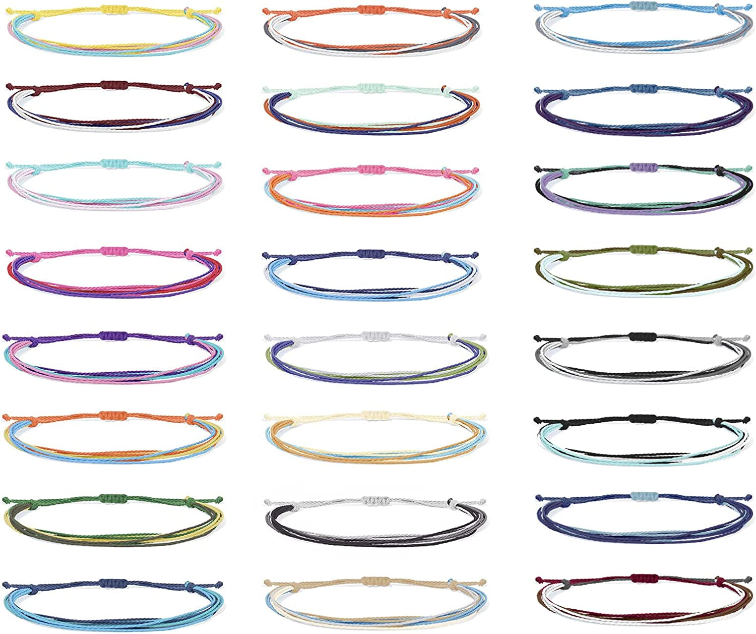 Choistily String Bracelets for Teen Girls Waterproof Boho Surfer Bracelets Summer Beach Rope Bracelets for Women Ocean Wave Anklet Bracelet Handmade Friendship Bracelet Apparel & Accessories > Jewelry > Bracelets Choistily 24 Pcs Summer Surfer Bracelets  