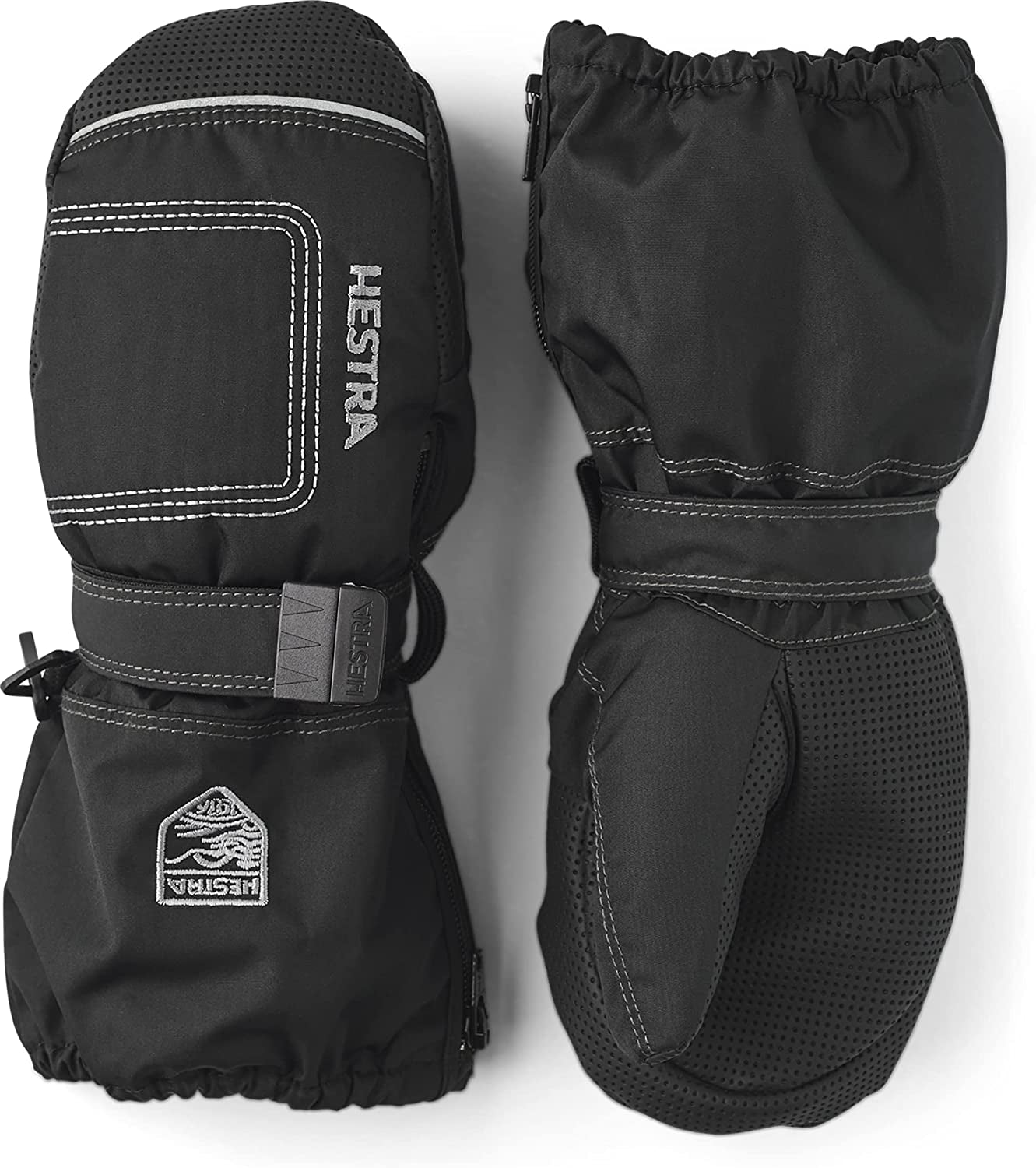 Hestra Baby Zip Long Mitt (Child 1-9Yrs) | Waterproof, Insulated Mittens for Toddlers & Kids for Winter & Playing in the Snow Apparel & Accessories > Clothing Accessories > Gloves & Mittens Hestra Black/Black 1 