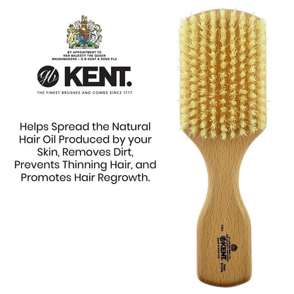 Kent OG4 Rectangular Club Beech Wood Pure White Bristle Gentleman'S Hair Brush - Medium / Thickness Hair Health & Beauty > Personal Care > Hair Care KENT   