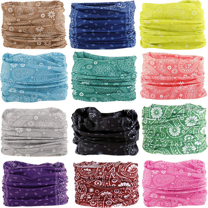 DEMIL 6PCS/8PCS/12PCS Seamless Headband Bandanas Headwear for Men&Women Scarf Apparel & Accessories > Clothing Accessories > Headwear Demil Sports 12pcs-Rains1  
