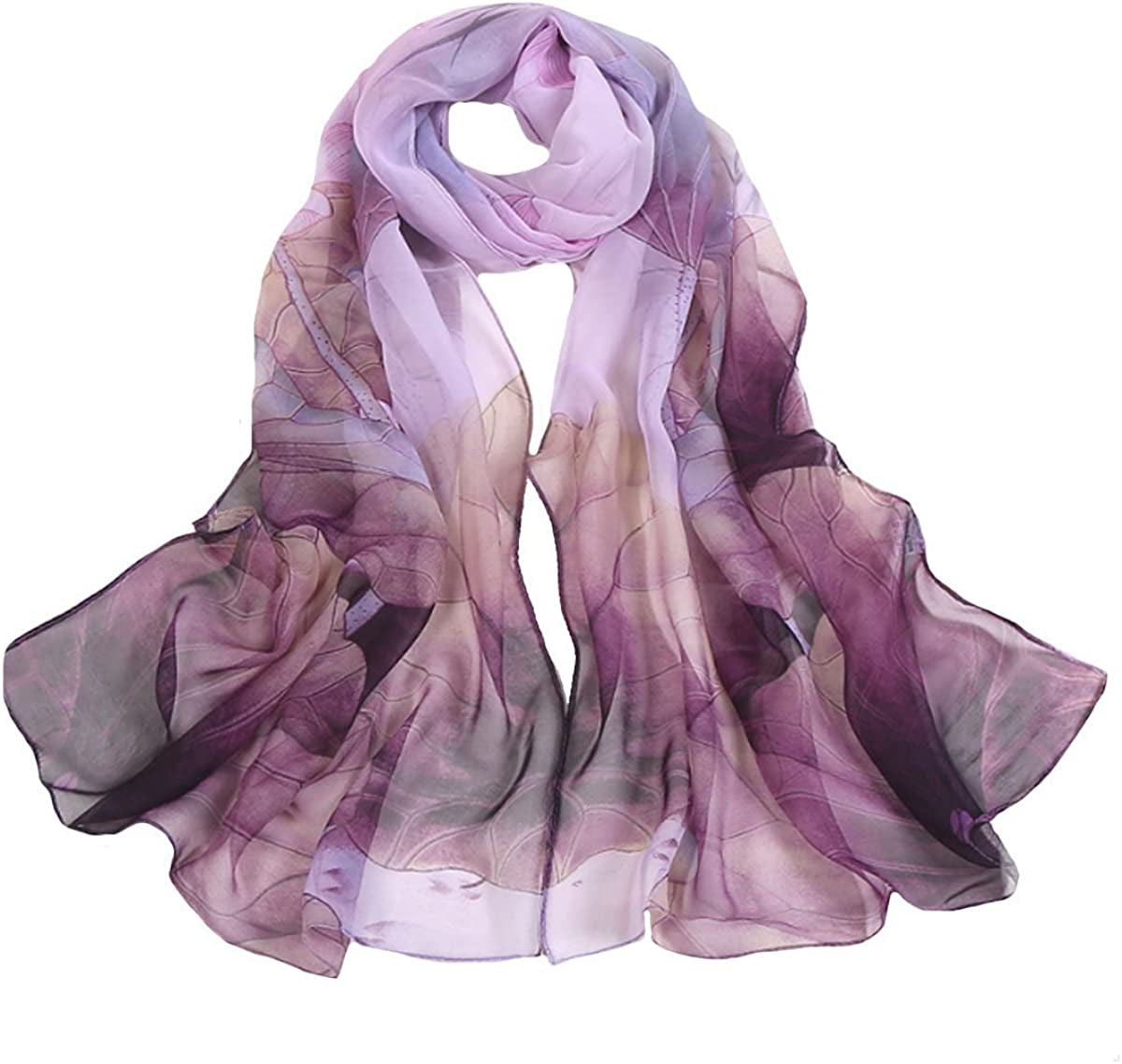 Van Caro Scarfs for Women Lightweight Floral Scarf Soft Long Fashion Scarves Sun-Proof Wrap Shawl Apparel & Accessories > Clothing Accessories > Scarves & Shawls Lobagve 2830 Purple  