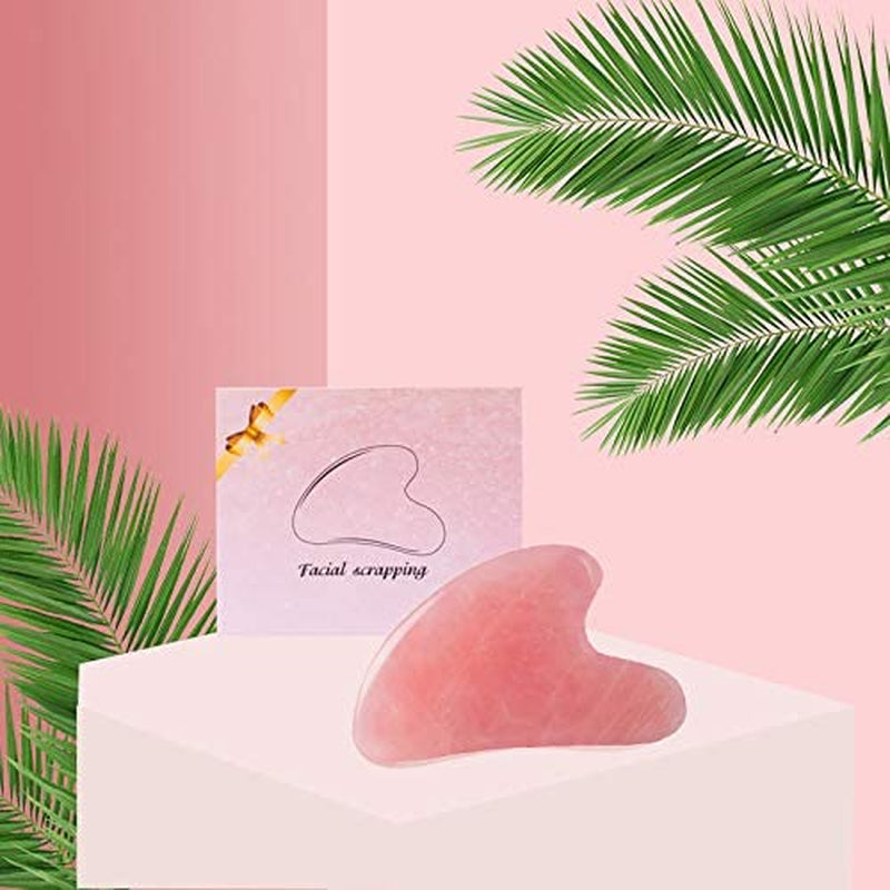 Jade Gua Sha Facial Tools- Women'S Facial Beauty Tools Natural Jade Stone Pink Scraping Board for Physical Therapy and SPA Acupuncture Therapy Used for Face, Eyes, Neck and All Parts of the Body Health & Beauty > Personal Care > Cosmetics > Cosmetic Tools > Skin Care Tools Hanzim   