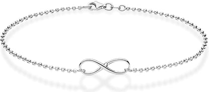 Miabella 925 Sterling Silver or 18Kt Yellow Gold over Silver Diamond-Cut Infinity Beaded Ball Chain Anklet Ankle Bracelet for Women Teen Girls, Made in Italy Apparel & Accessories > Jewelry > Anklets Miabella sterling silver Length 9 Inches (X-Small) 