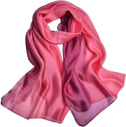 SNUG STAR Cotton Silk Scarf Elegant Soft Wraps Color Shade Scarves for Women Apparel & Accessories > Clothing Accessories > Scarves & Shawls SNUG STAR Gradient - Watermelon Red  