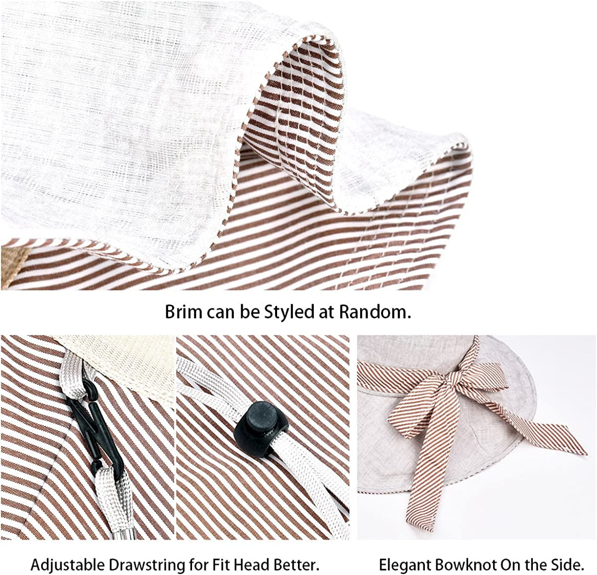 Somaler Sun Hats for Women Roll-Up Wide Brim Summer Beach Hat Foldable Floppy Cotton Hat Apparel & Accessories > Clothing Accessories > Hats Somaler   
