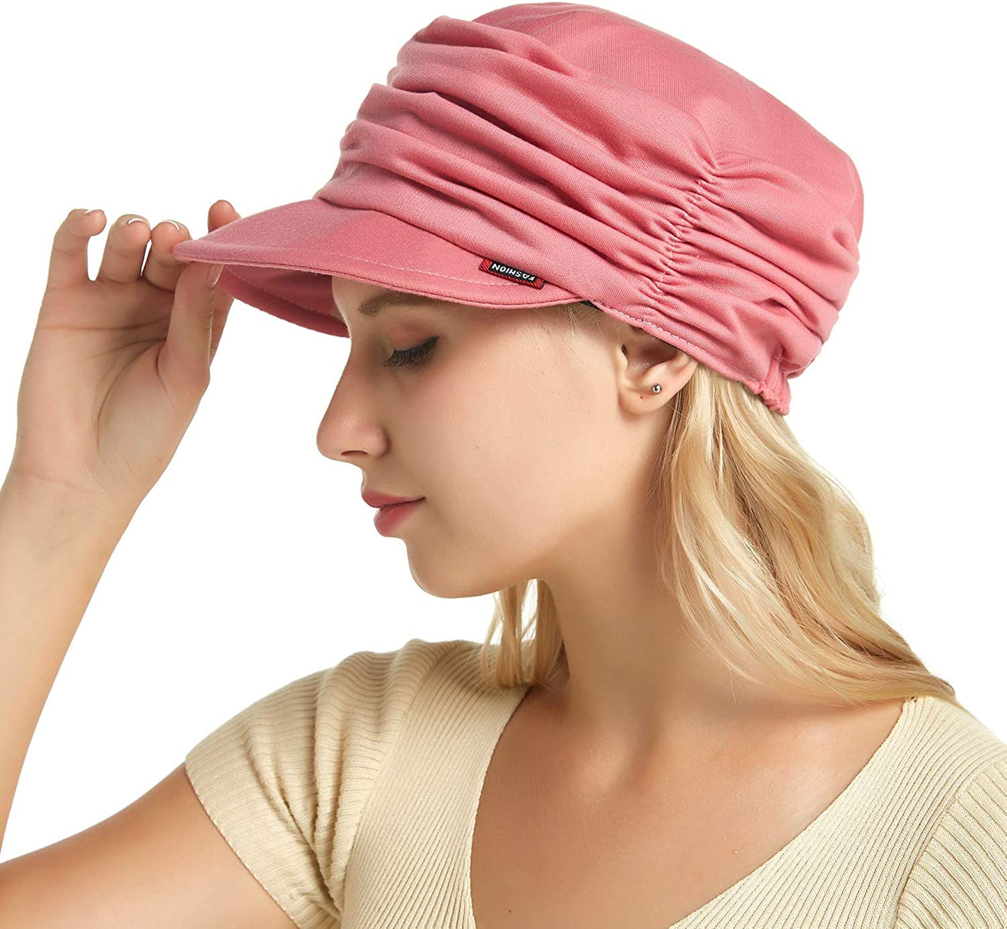 Auemdrey Fashion Hat Cap with Brim Visor for Woman Ladies, Best for Daily Use Apparel & Accessories > Clothing Accessories > Hats Auemdrey Pink  