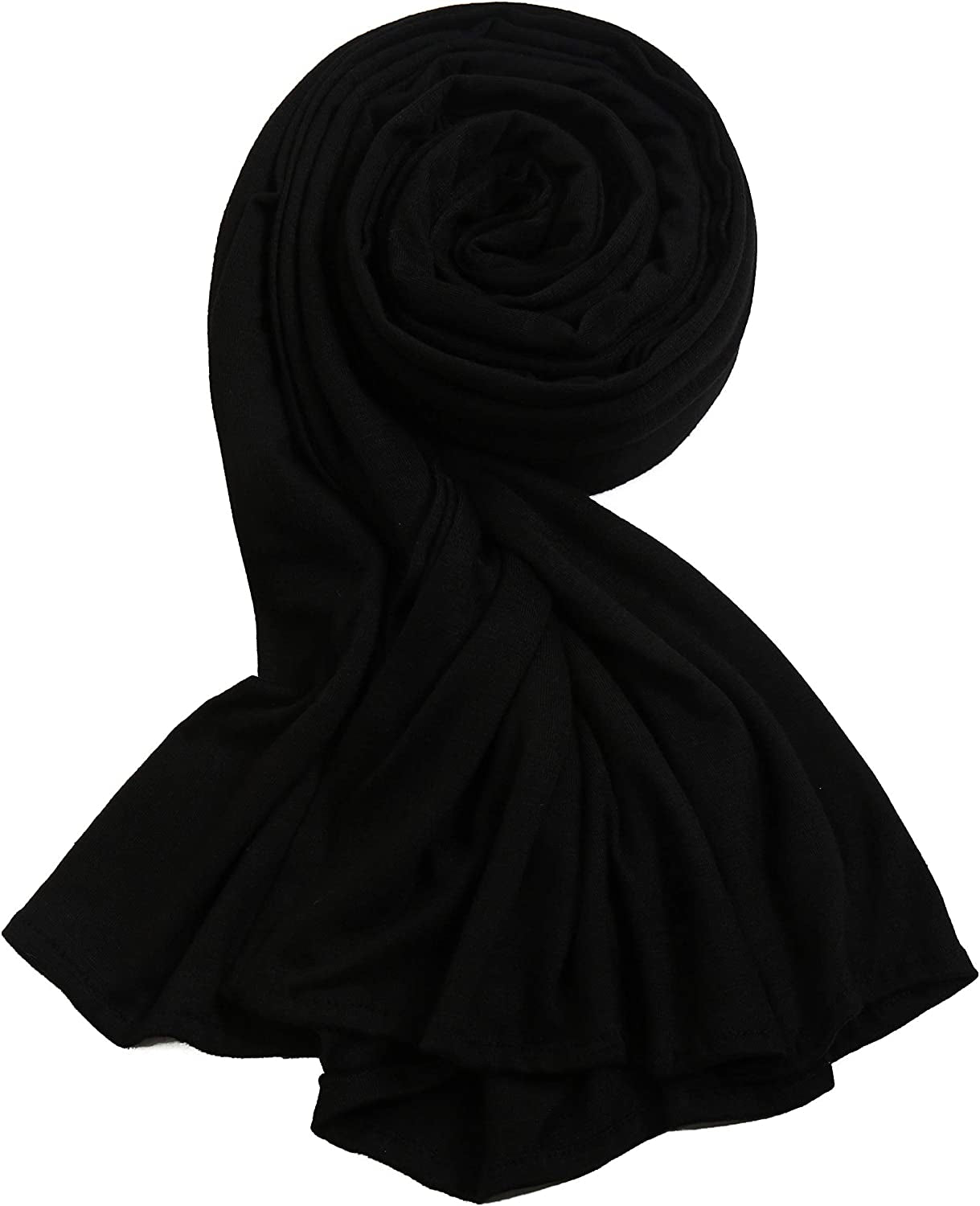 Hophor Soft Stretch Head Wrap Scarfs Long Turban Head Wrap Tie for Women Apparel & Accessories > Clothing Accessories > Bandanas & Headties Hophor Black  