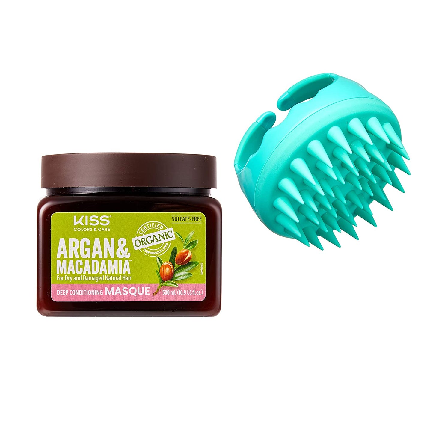 Kiss Argan & Macadamia Natural Hair Care Hair Oil Serum & Hair Masque Health & Beauty > Personal Care > Hair Care Kiss Hair Masque & Scalp Massager Value Pack 