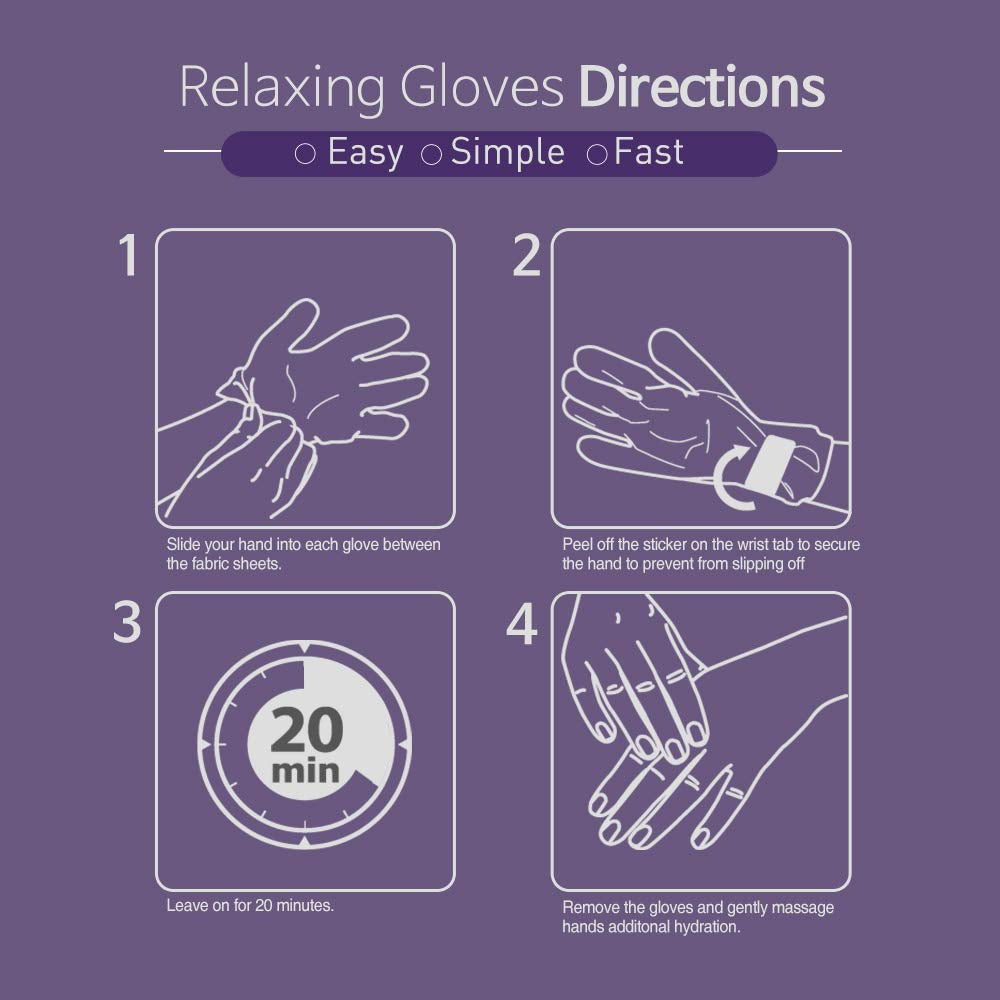Epielle Relaxing Hand Masks Melatonin + Lavender Extract Deep Moisturizing 100% Vegan & Cruelty-Free (Gloves 6Pk) for Dry Hand Spa Masks Health & Beauty > Personal Care > Foot Care Epielle   