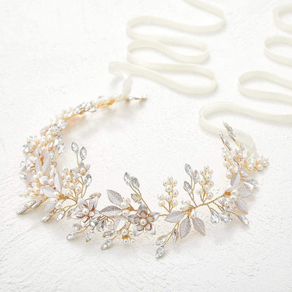 SWEETV Flower Bridal Belt Rhinestone Wedding Belt Evening Dress Sash Accessories for Bridesmaid Gown Apparel & Accessories > Clothing Accessories > Belts SWEETV   