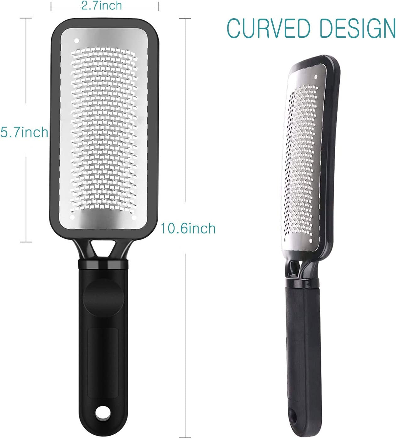 Foot File Colossal Foot Rasp and Callus Remover, Professional Foot Care Pedicure Metal Surface Tool to Remove Hard Skin, Can Be Used on Both Wet and Dry Feet, Surgical Grade Stainless Steel File Health & Beauty > Personal Care > Foot Care LUDOUPIER   