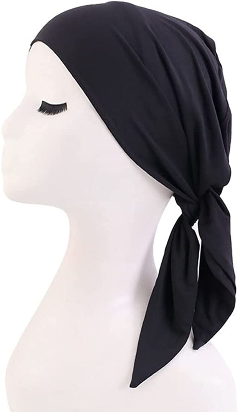 Women'S Comfort Head Scarf Headwear Chemo Beanie Scarves Coverings (2Pcs-Black&Gray J) Apparel & Accessories > Clothing Accessories > Headwear Hcimooy   