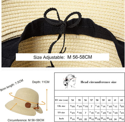 Comhats Straw Sun Hats for Women Summer Bucket UV Sun Protection Packable Foldable Fishing Gardening Hiking Travel Apparel & Accessories > Clothing Accessories > Hats Comhats   