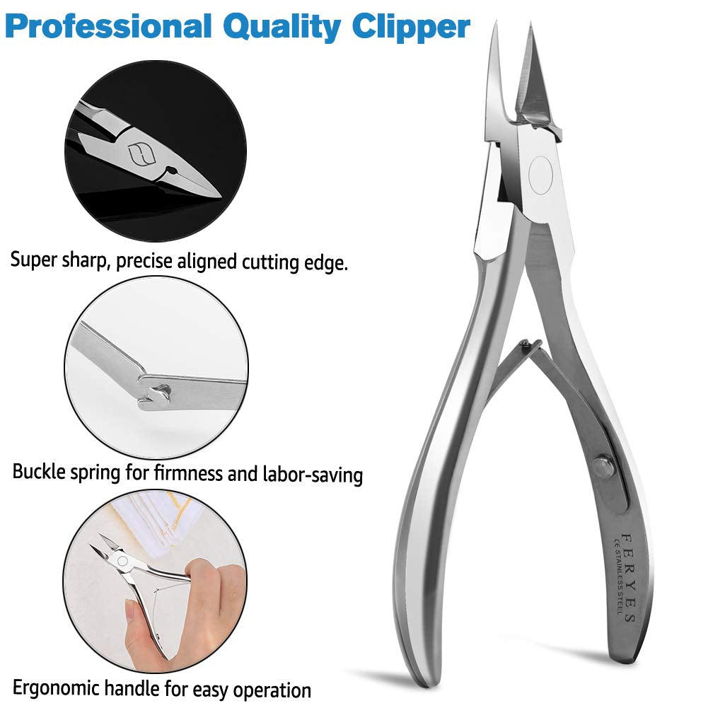 FERYES Toenail Clippers Straight Blade for Thick Toenails, Nail Clippers for Thick and Ingrown Nails - High Temperature Forging Stainless Steel Toe Nail Tools Health & Beauty > Personal Care > Cosmetics > Cosmetic Tools > Nail Tools FERYES   