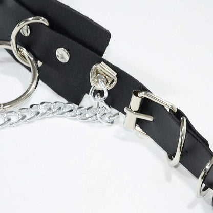 Mjartoria Punk Waist Chain Belt Faux Leather Body Chains Body Jewelry Accessories Gothic Waist Jewelry for Women and Girls (Black) Apparel & Accessories > Jewelry > Body Jewelry MJartoria   