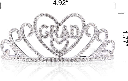FEPITO 1Pcs Graduation Princess Grad Tiara and 1Pcs Graduated Sash for Grad Party Gift Idea Graduation Party Decorations Apparel & Accessories > Clothing Accessories > Sashes FEPITO   
