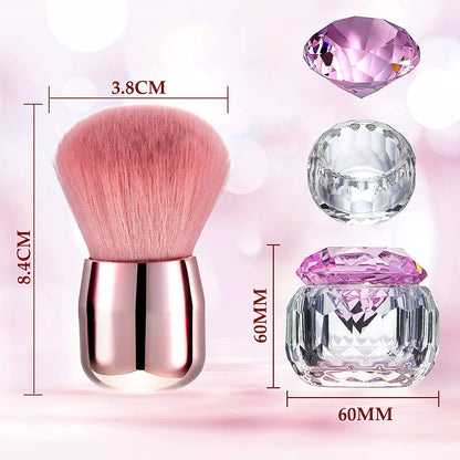 Nail Dust Brush Nail Powder Brush Nail Art Cleaning Brush Acrylic Duster Brush, Nail Dappen Dish Glass Dappen Dish with Lid Glass Nail Cup Nail Glassware for Women Girls Nail Art Manicure Tools, Pink Health & Beauty > Personal Care > Cosmetics > Cosmetic Tools > Nail Tools CHENGU   