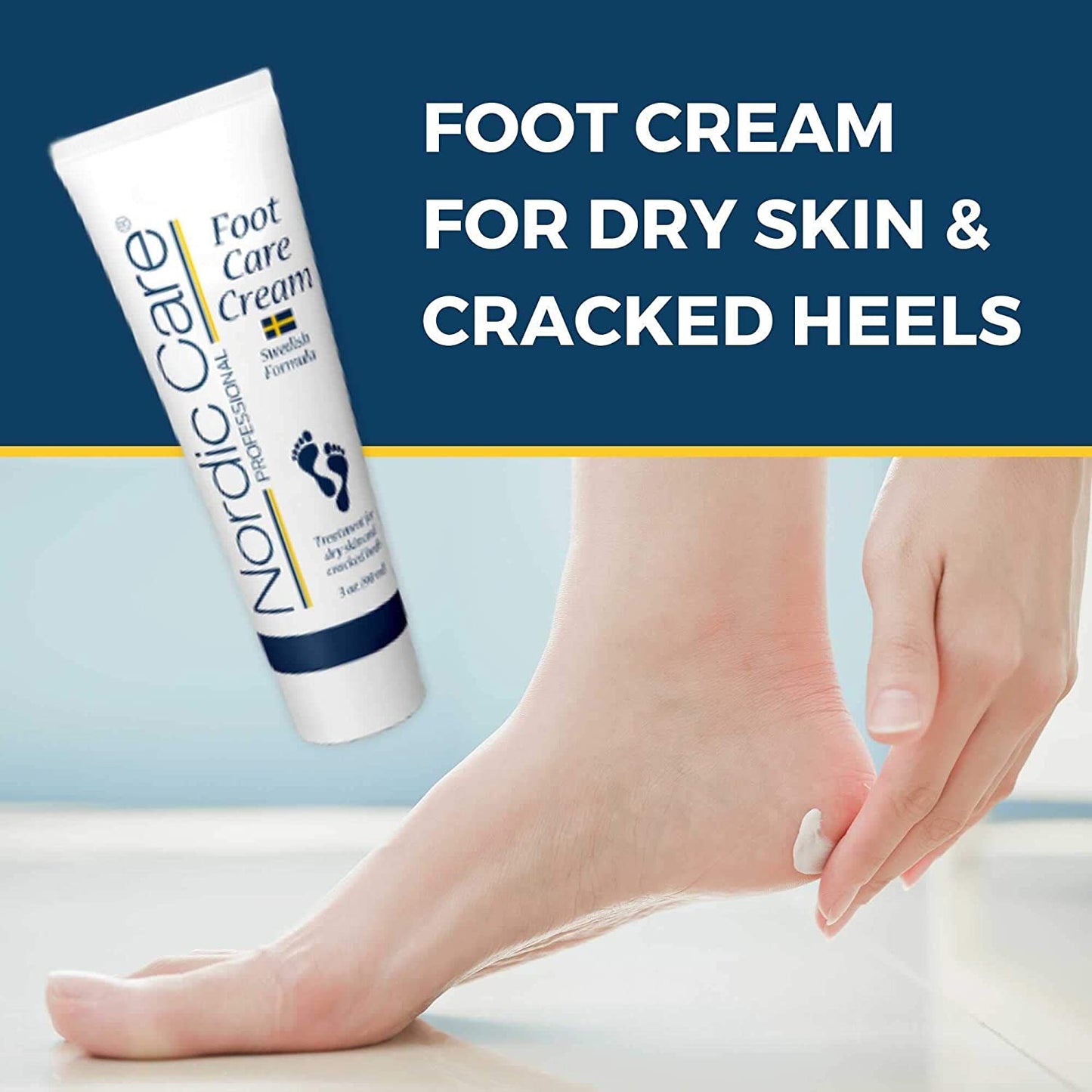 Nordic Care Foot Care Cream, 3 Oz. | Foot Lotion for Cracked & Dry Skin | for Dry Feet, Cracked Heels & Callus Removal | Hypoallergenic & Lanolin-Free | Essential Oils, Eucalyptus, Urea & Glycerin Health & Beauty > Personal Care > Foot Care Nordic Care   