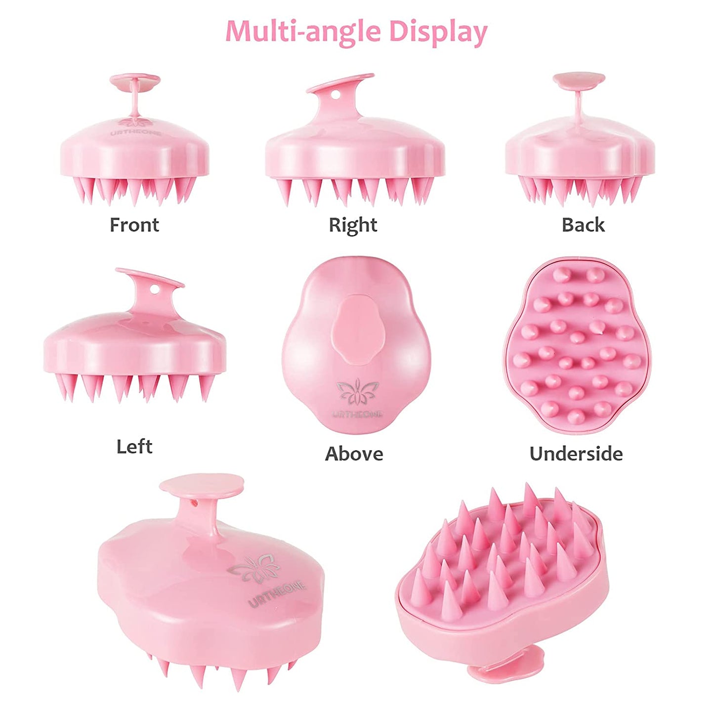 Hair Scalp Massager Shampoo Brush,Soft Silicone Hair Brush for Wet Dry Oily Curly Straight Thick Thin Rough Long Short Natural Men Women Kids Pets Hair Care Tools（Pink Health & Beauty > Personal Care > Hair Care URTHEONE   