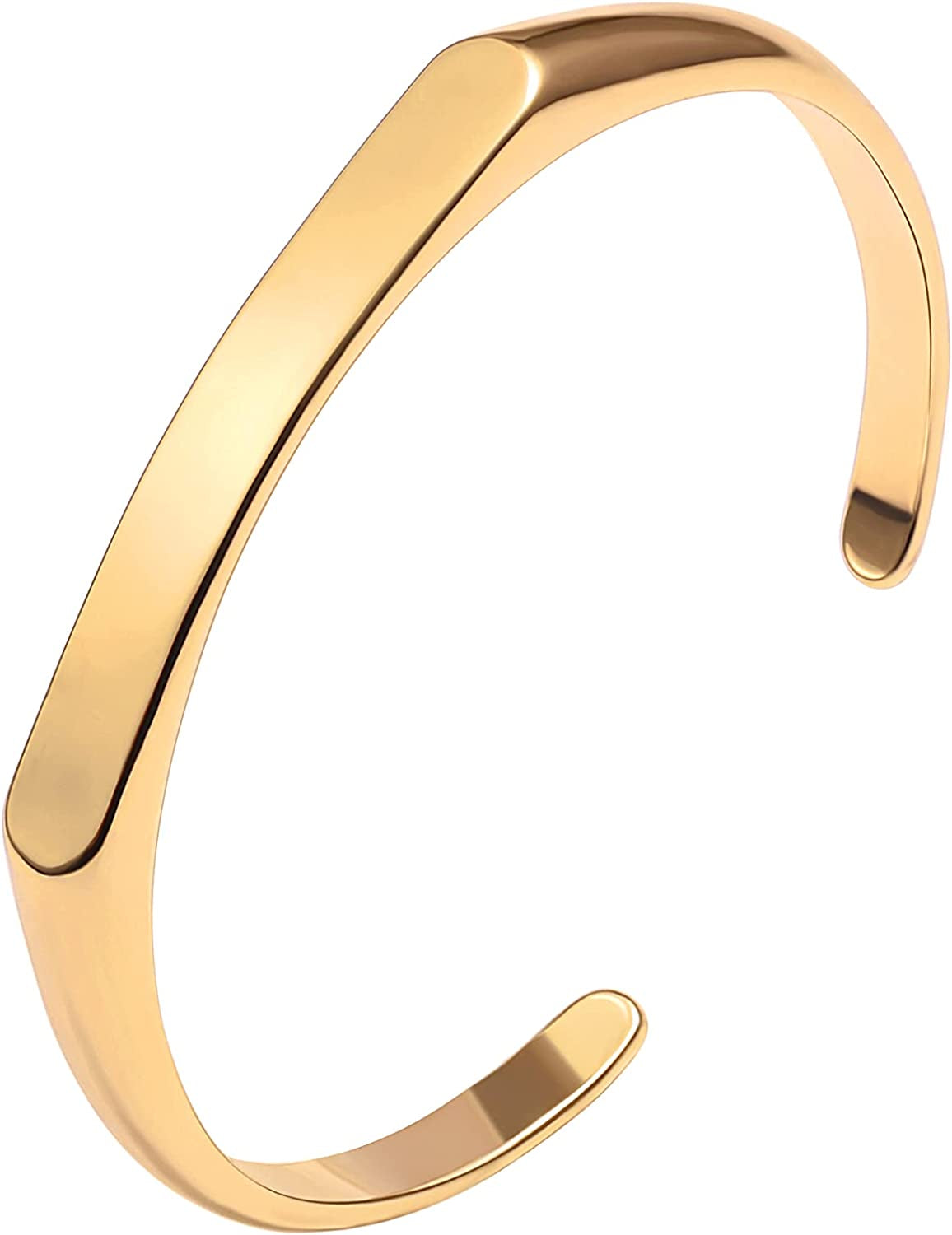 Dainty Gold Bar Bracelet for Women Simple Delicate Thin Cuff Bangle Hook Bracelet 18K Gold Plated Handmade Minimalist Jewelry Apparel & Accessories > Jewelry > Bracelets Annie 3.Open Bangle  