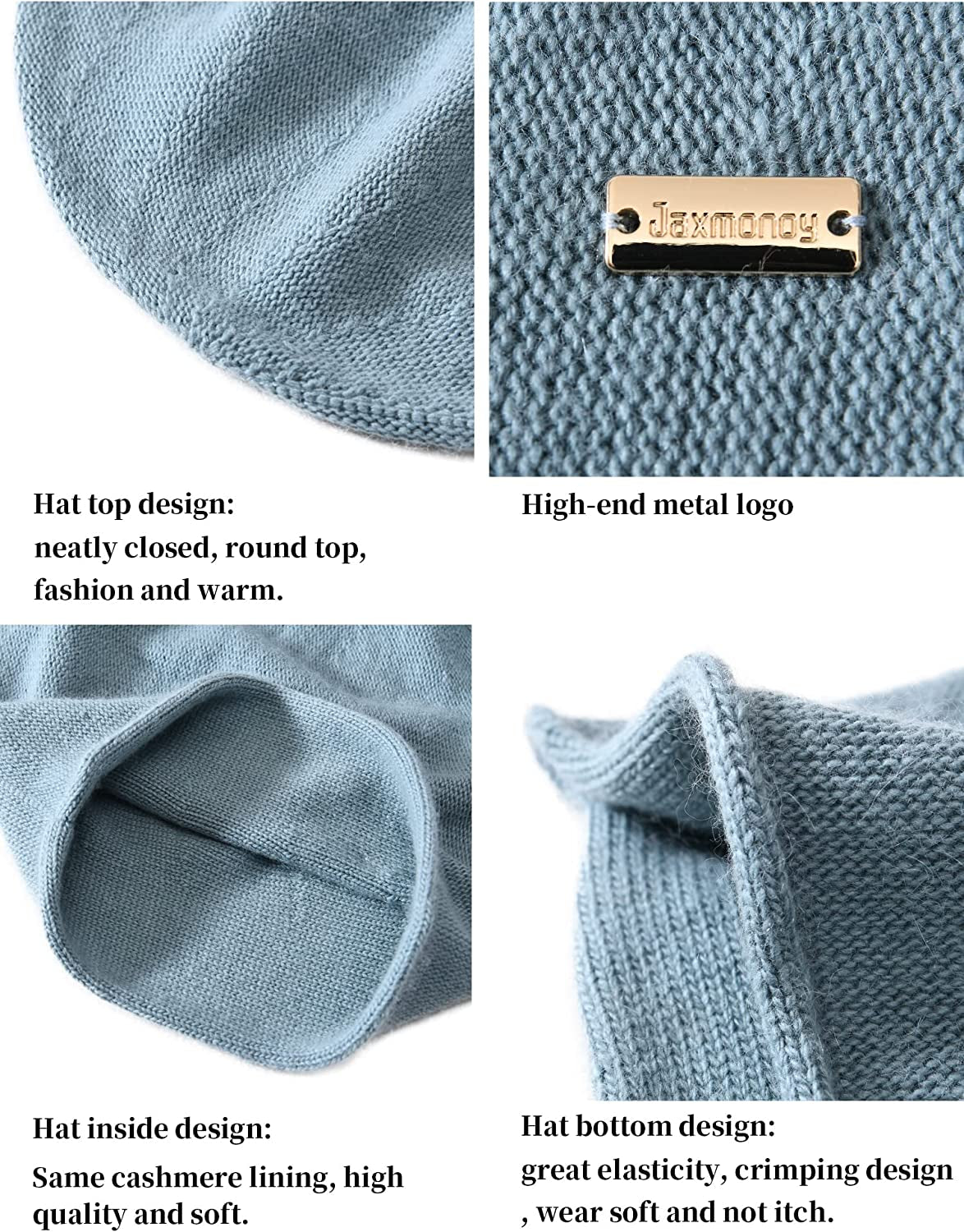 Jaxmonoy Cashmere Slouchy Knit Beanie Hat for Women Winter Soft Warm Ladies Wool Knitted Skull Beanies Cap Apparel & Accessories > Clothing Accessories > Hats jaxmonoy   