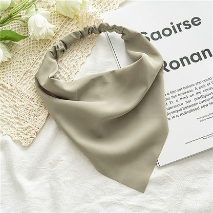 Elastic Hair Scarf Headbands for Women Solid Bandana Headbands Chiffon Head Kerchief Boho Scarf Bandanas with Hair (8 Colors Solid A) Apparel & Accessories > Clothing Accessories > Bandanas & Headties DINPREY   