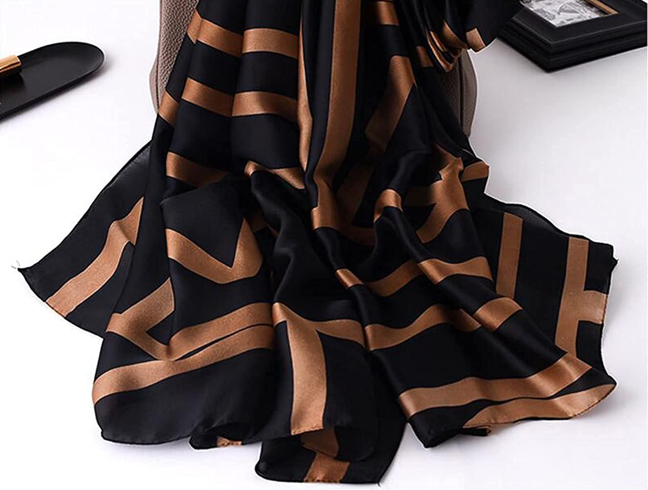 K-Elewon Silk Feeling Scarf Fashion Scarves Long Lightweight Sunscreen Shawls for Women Apparel & Accessories > Clothing Accessories > Scarves & Shawls K-Elewon   