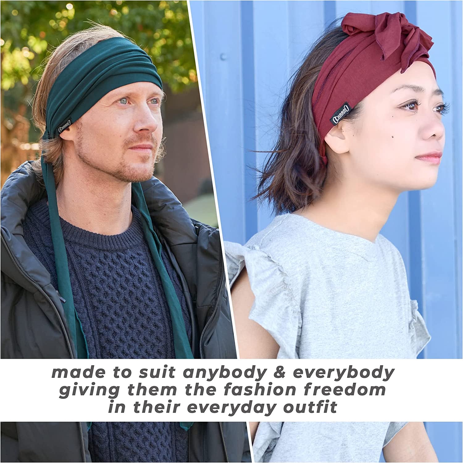 CHARM Japanese Headband Pirate Bandana - Men Ninja Head Wrap Women Hair Band Apparel & Accessories > Clothing Accessories > Bandanas & Headties Casualbox   