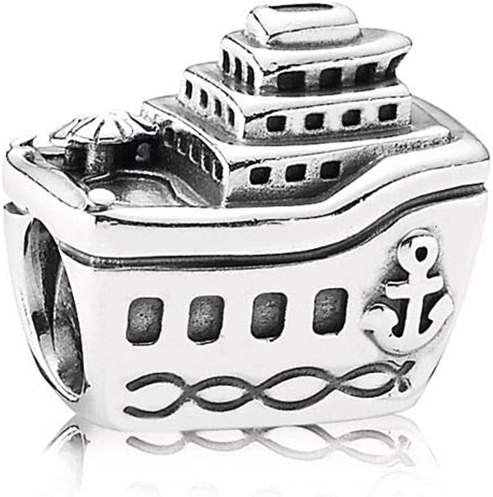 Minijewelry Women Girls Ship Boat Charm for Bracelets Necklaces Pendants Cruise Navy Anchor Vacation Sterling Silver Apparel & Accessories > Jewelry > Bracelets MiniJewelry   