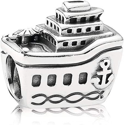 Minijewelry Women Girls Ship Boat Charm for Bracelets Necklaces Pendants Cruise Navy Anchor Vacation Sterling Silver Apparel & Accessories > Jewelry > Bracelets MiniJewelry   