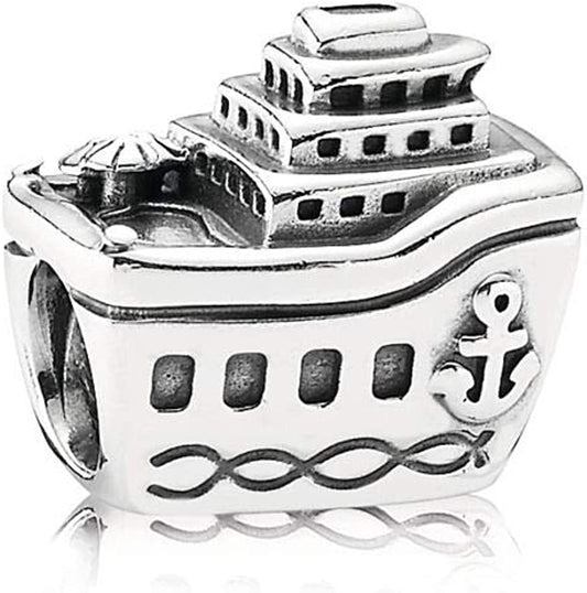 Minijewelry Women Girls Ship Boat Charm for Bracelets Necklaces Pendants Cruise Navy Anchor Vacation Sterling Silver Apparel & Accessories > Jewelry > Bracelets MiniJewelry   