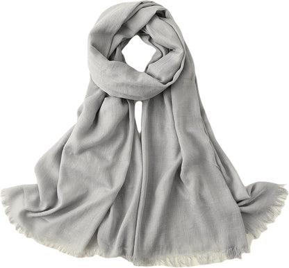 Jeelow Cotton Feel Scarf Shawl Wrap Soft Lightweight Scarves and Wraps for Men Women Apparel & Accessories > Clothing Accessories > Scarves & Shawls Jeelow   