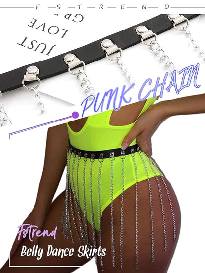 Fstrend Punk Tassel Body Chains Belly Dance Skirts Bikini Summer Beach Hip Waist Chain Nightclub Jewelry Accessories for Women and Girls (Black) Apparel & Accessories > Jewelry > Body Jewelry Fstrend   
