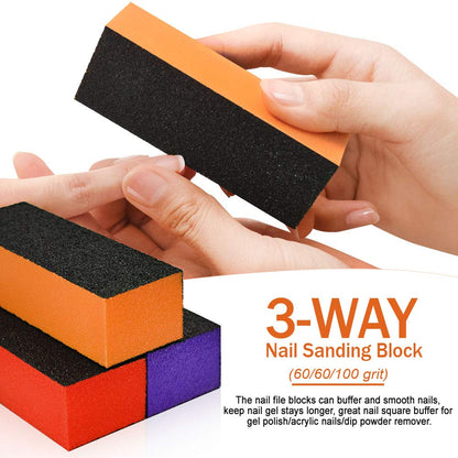 Nail Files and Buffers Kit, 100/180 Grit Emery Boards for Nails, Cube Nail Buffer Block for Acrylic Nails, Professional Manicure Tools with Glass Nail File/Smoother Buffer Block/Cleaner Brush (15Pcs) Health & Beauty > Personal Care > Cosmetics > Cosmetic Tools > Nail Tools Spaidoon   
