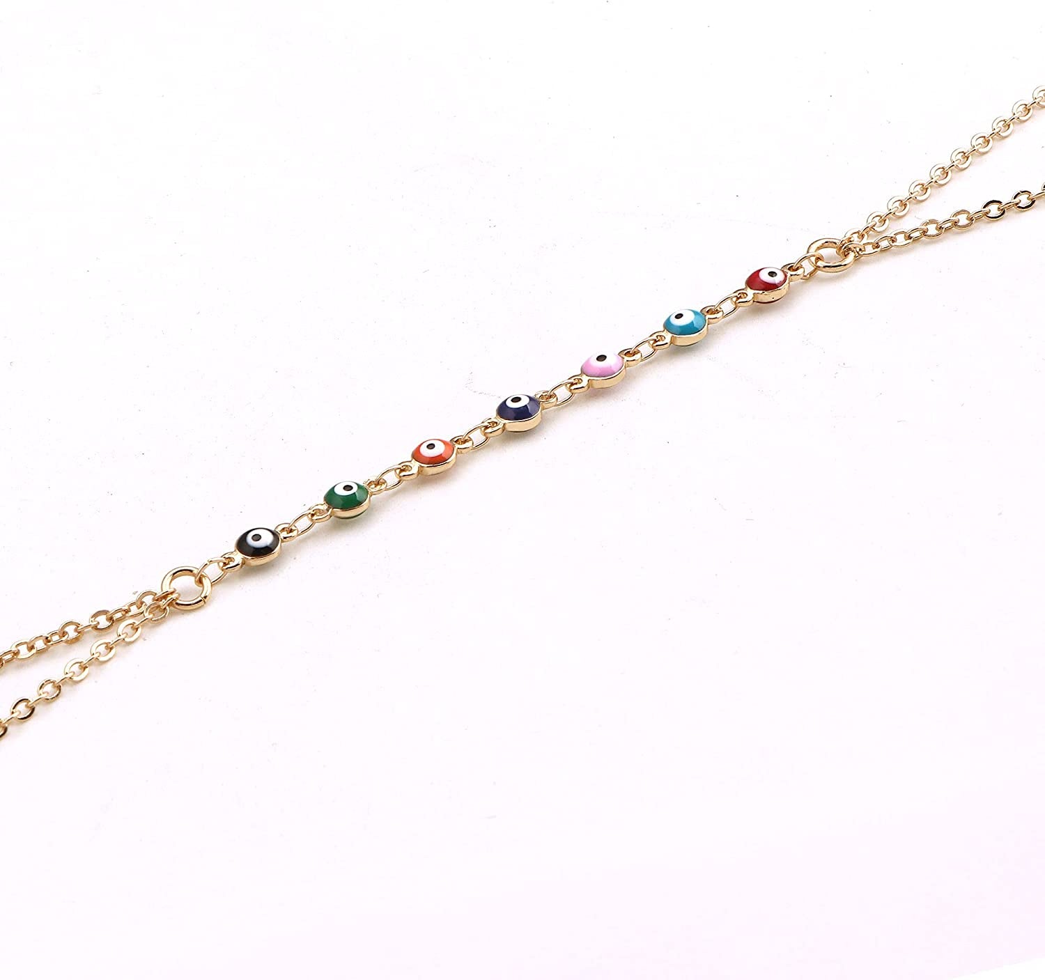 Plated 14K Gold Evil Eye Body Chain Necklace for Women Girls,Evil Eye Choker Necklace,13+3 Inch Extender Chain Apparel & Accessories > Jewelry > Necklaces Concise Royal   