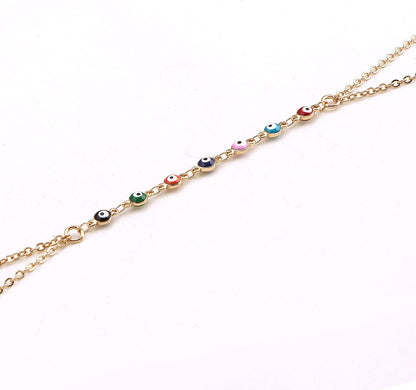 Plated 14K Gold Evil Eye Body Chain Necklace for Women Girls,Evil Eye Choker Necklace,13+3 Inch Extender Chain Apparel & Accessories > Jewelry > Necklaces Concise Royal   