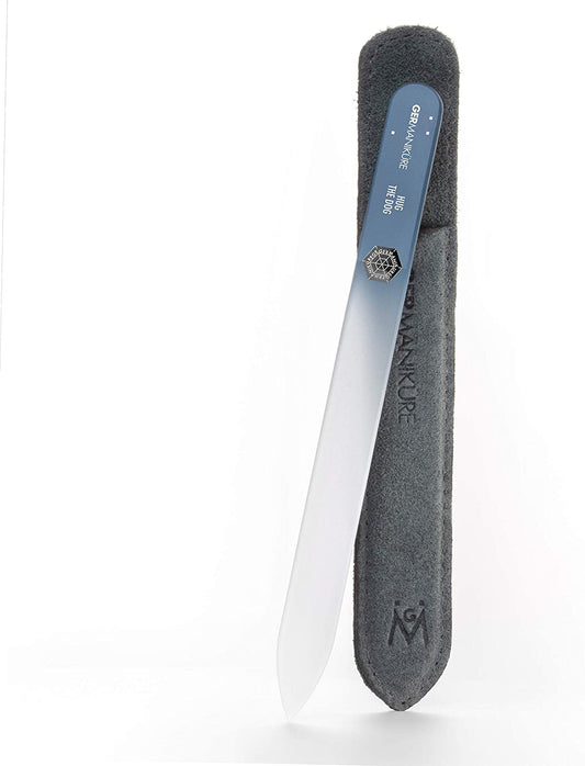 GERMANIKURE Mantra Glass Nail File in Suede Case, Ethically Made in Czech Republic - Professional Manicure & Pedicure Tools for Smooth Easy Shaping of Natural Fingernails Health & Beauty > Personal Care > Cosmetics > Cosmetic Tools > Nail Tools GERmanikure Hug the Dog  