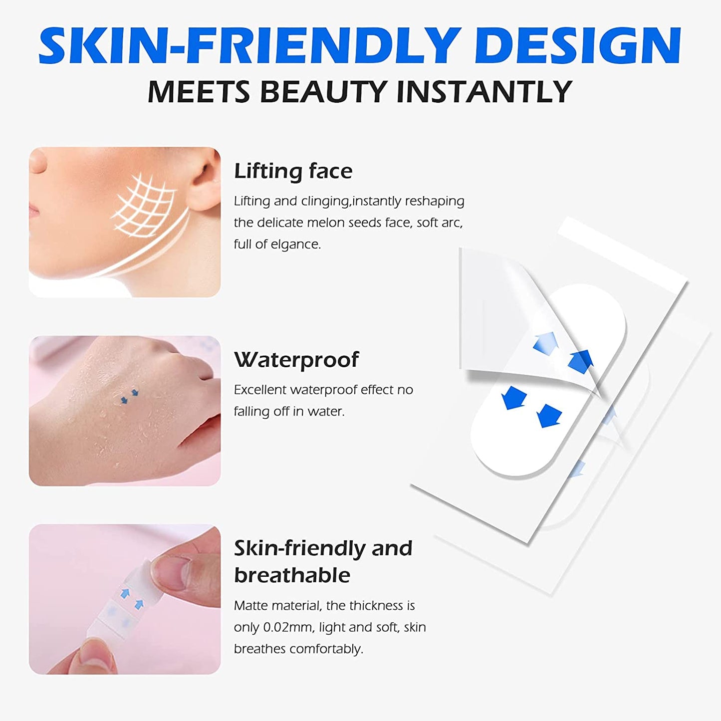 Face Lift Tape,Face Tape Lifting Invisible,Waterproof and Breathable Thin,Makeup Tools to Hide Double Chin and Wrinkles around the Eyes & Neck,40 Pieces Health & Beauty > Personal Care > Cosmetics > Cosmetic Tools > Skin Care Tools Tetyana naturals   