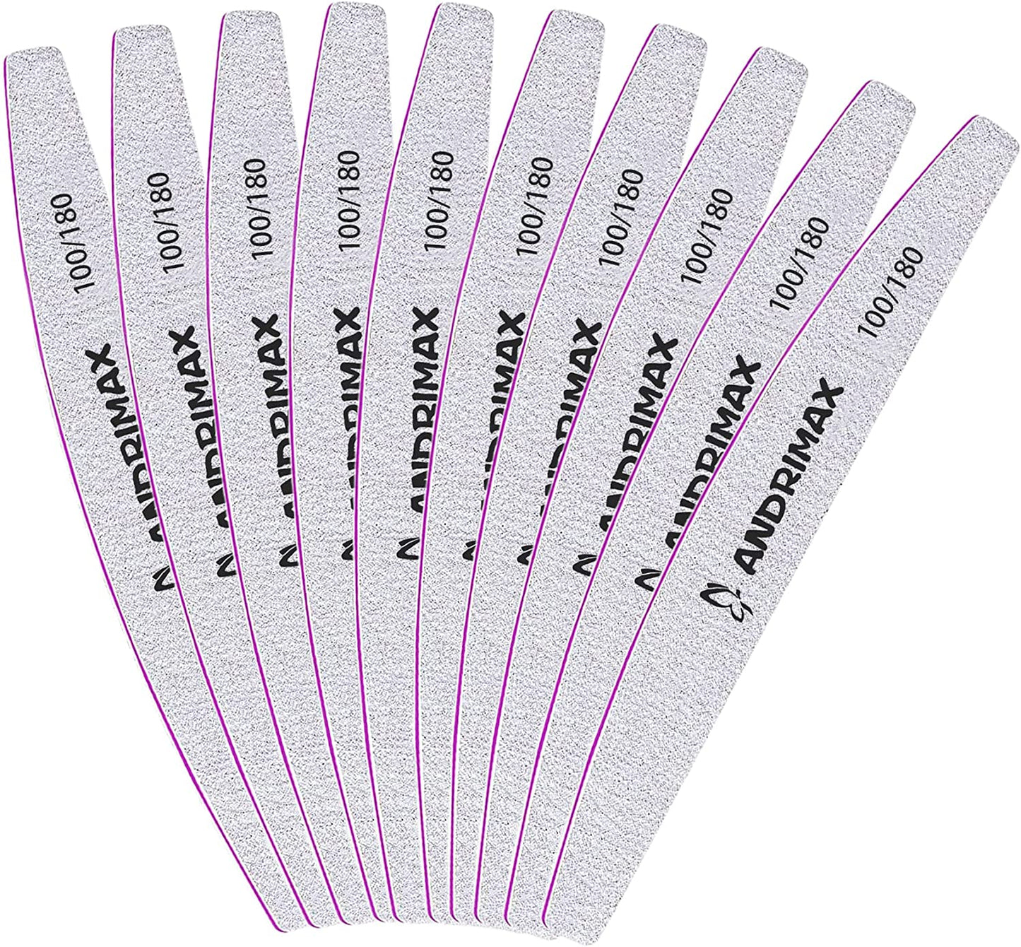 Nail File 100 180 Grits Nail Files for Acrylic Nails, 10 PCS Reusable Double Sided Emery Board Manicure Tools for Poly Nail Extension Gel and Nail Styling Tools for Home and Salon Health & Beauty > Personal Care > Cosmetics > Cosmetic Tools > Nail Tools SUTYPRIS Gray  