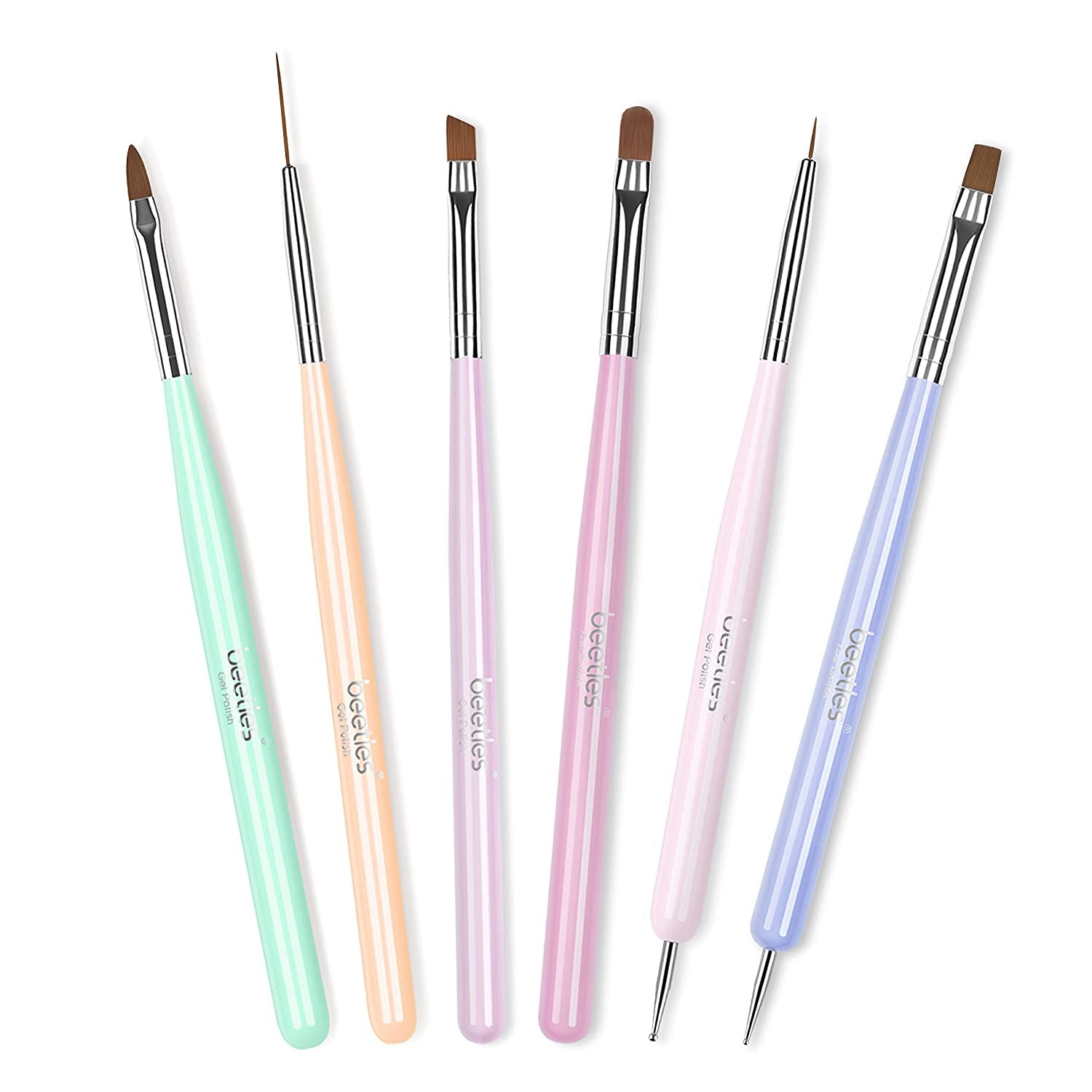 Beetles Nail Art Brushes Set Gel Polish Nail Art Design Pen Painting Tools with Nail Extension Gel Brush, Builder Gel Brush, Nail Art Liner Brush and Nail Dotting Pen for Salon at Home DIY Manicure Health & Beauty > Personal Care > Cosmetics > Cosmetic Tools > Nail Tools beetles Gel Polish Gray Nail Brush 6pcs  
