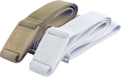 Beltaway-The Square Adjustable No Show Flat Buckle Belt Comfortably Holds Your Pants Up Apparel & Accessories > Clothing Accessories > Belt Buckles BELTAWAY Sand/White One Size (0-14) 