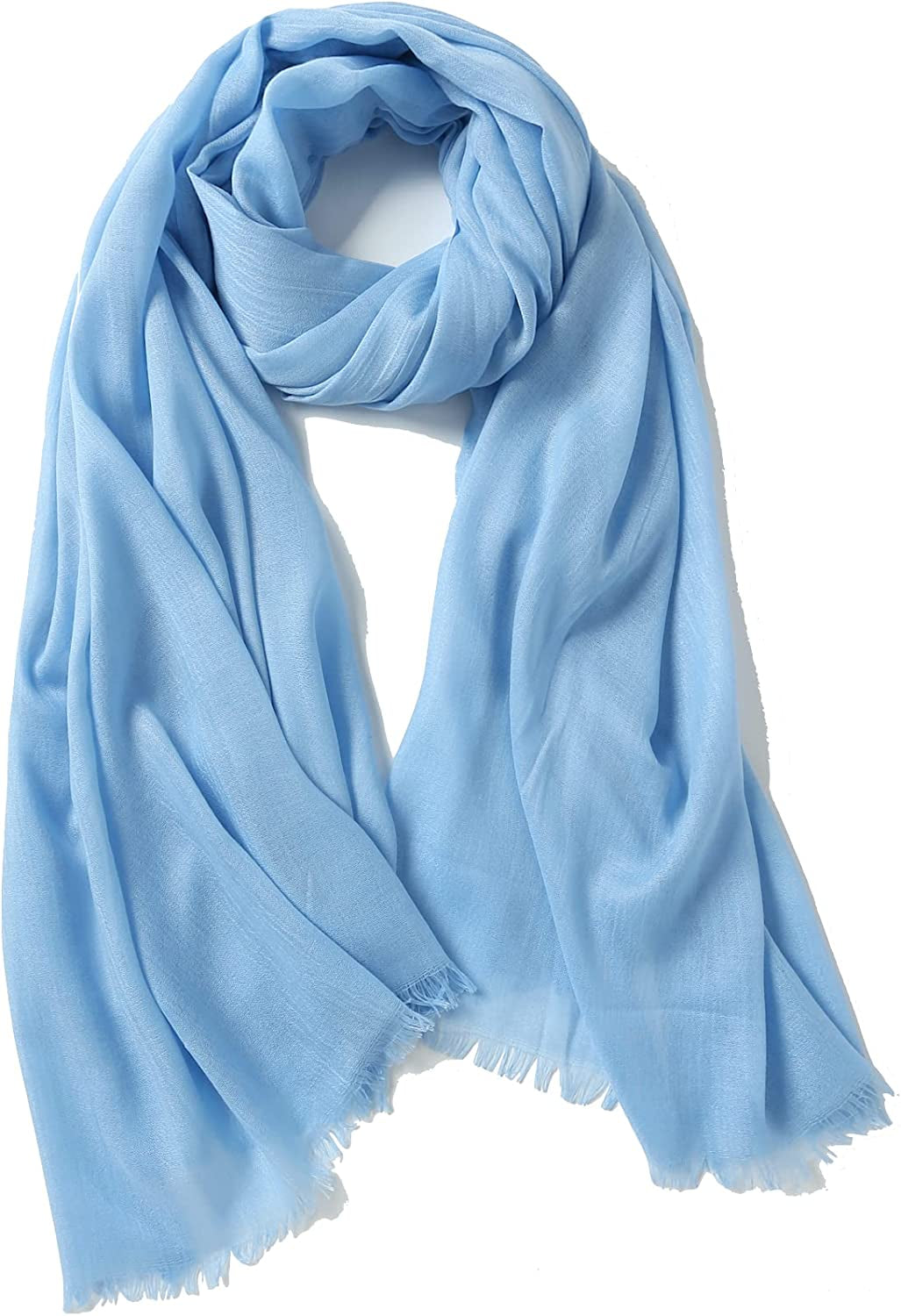Jeelow Cotton Feel Scarf Shawl Wrap Soft Lightweight Scarves and Wraps for Men Women Apparel & Accessories > Clothing Accessories > Scarves & Shawls Jeelow Sky Blue  