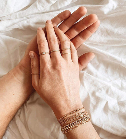 Reoxvo Dainty Gold Beaded Bracelets Set for Women 14K Gold Plated Stackable Bracelets for Women Elastic Stretch Gold Bracelet Trendy Jewelry Apparel & Accessories > Jewelry > Bracelets Reoxvo   