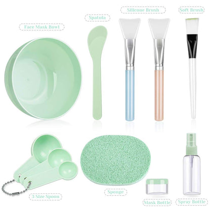 Face Mask Mixing Bowl Set, Anezus 11 Pcs DIY Facemask Mixing Tool Kit with Facial Mask Bowl Stick Spatula Silicone Brush Spray Bottle Puff Soaking Bottle Gauges Health & Beauty > Personal Care > Cosmetics > Cosmetic Tools > Skin Care Tools Anezus   