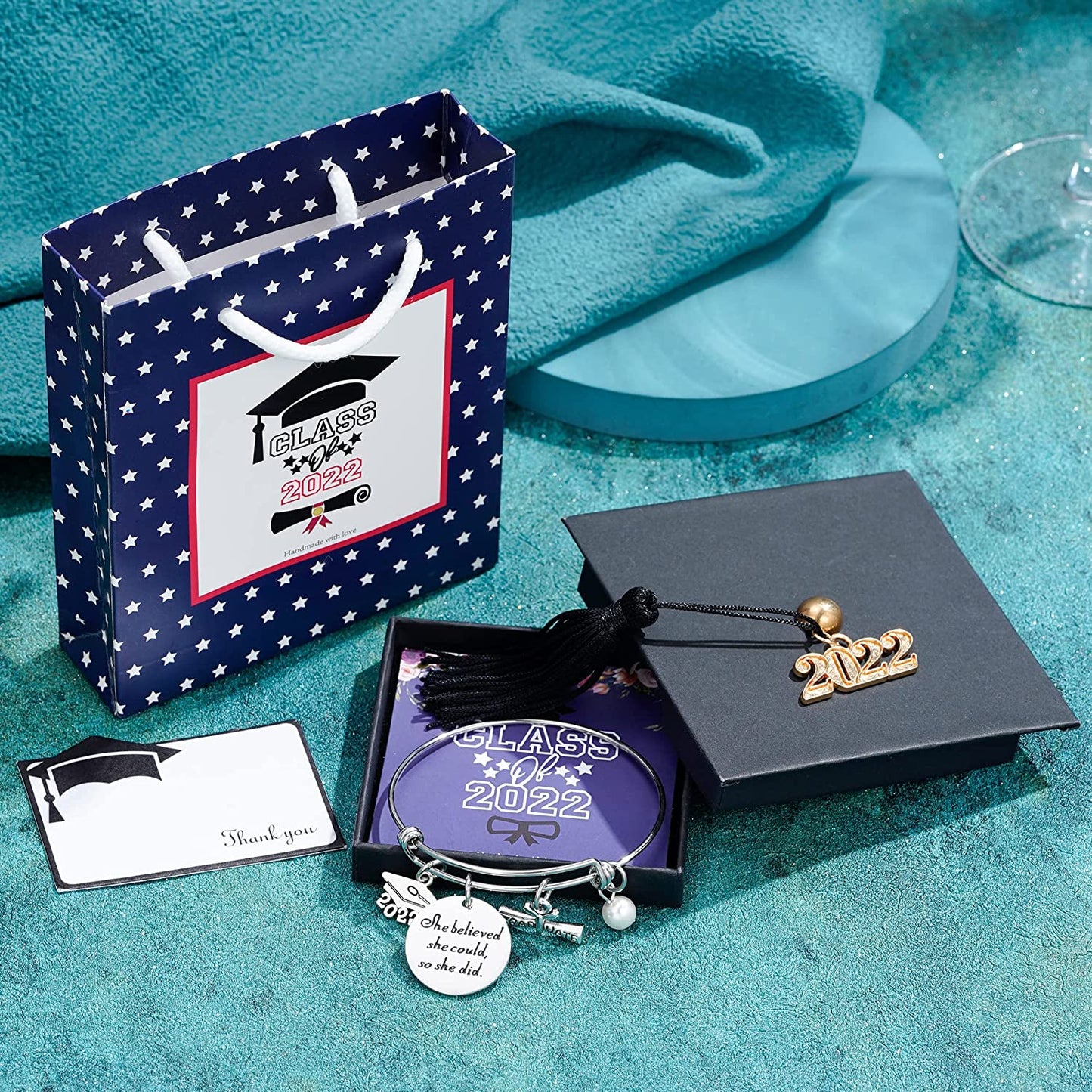 M MOOHAM Graduation Gifts for Her 2022, Senior Class of 2022 High School College Graduation Gifts for Women Girls Friend Daughter, Inspirational Graduation Bracelet Jewelry Apparel & Accessories > Jewelry > Bracelets M MOOHAM   